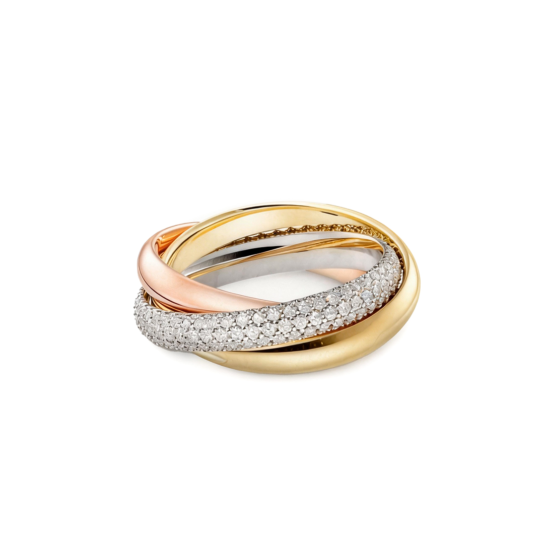 Tri-Color Curved Ring