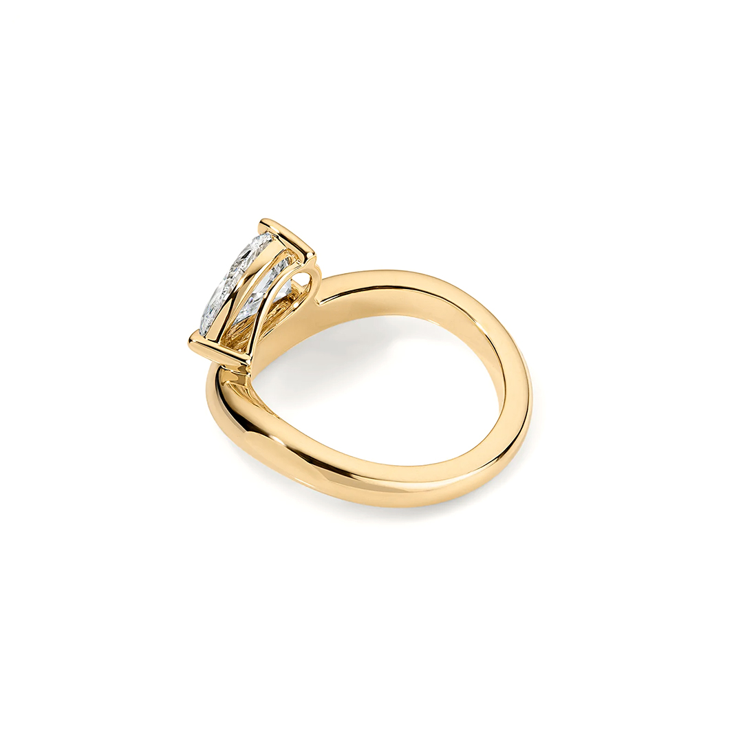Curved Pear Lab-Created Diamond Ring