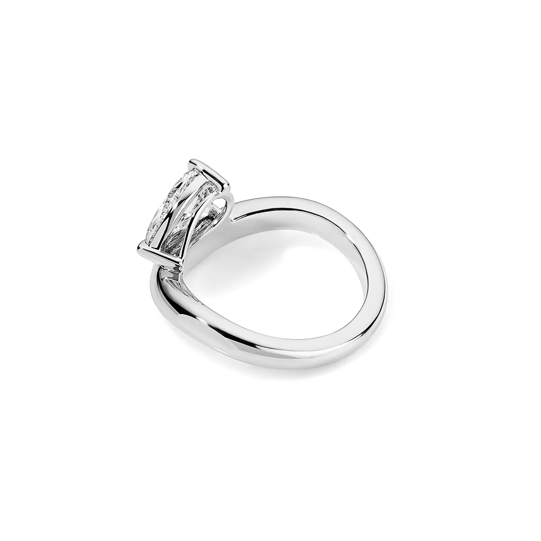Curved Pear Lab-Created Diamond Ring