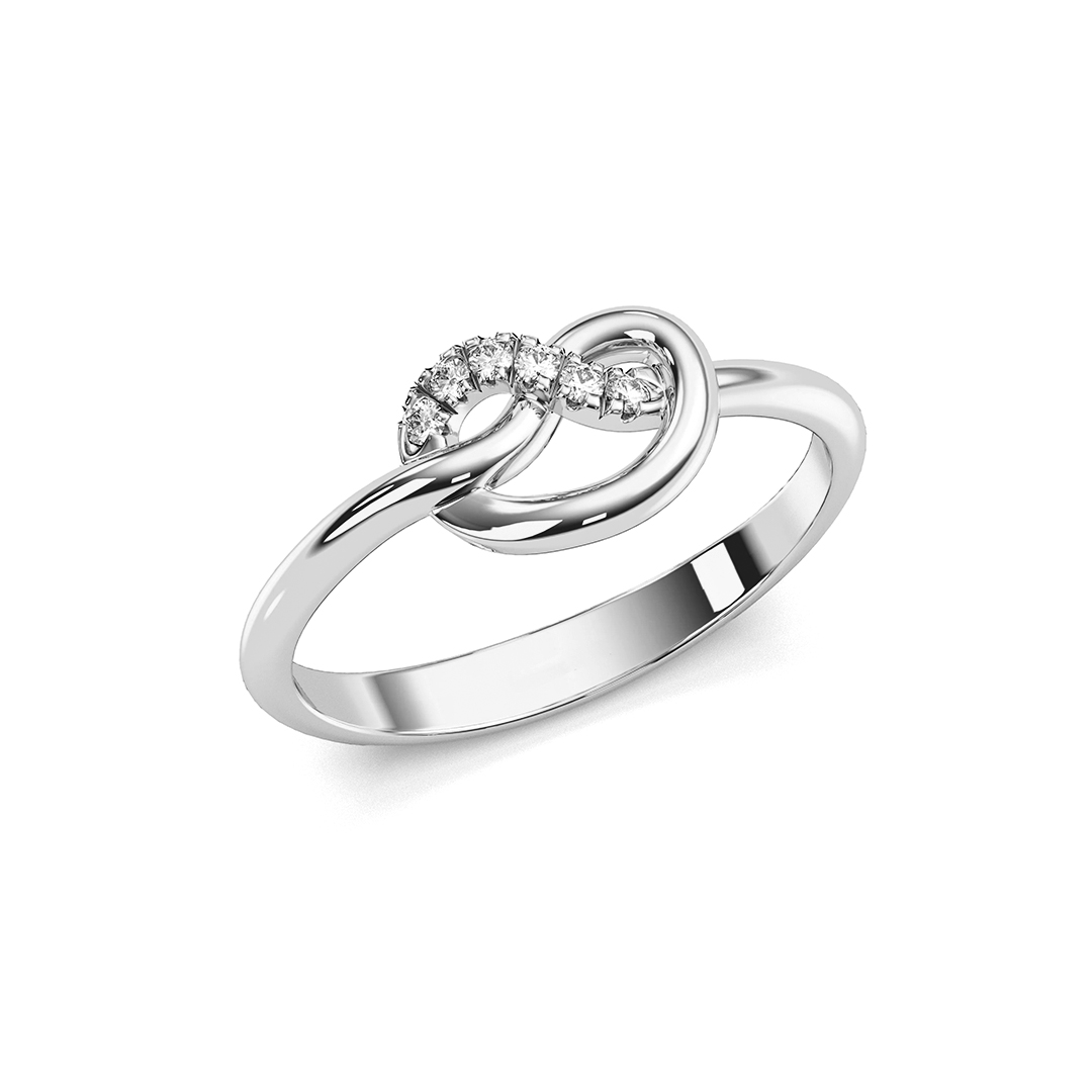 Pretzel Heart Moissanite Ring