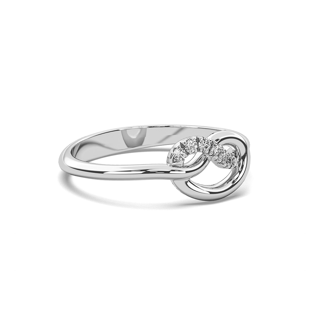 Pretzel Heart Moissanite Ring