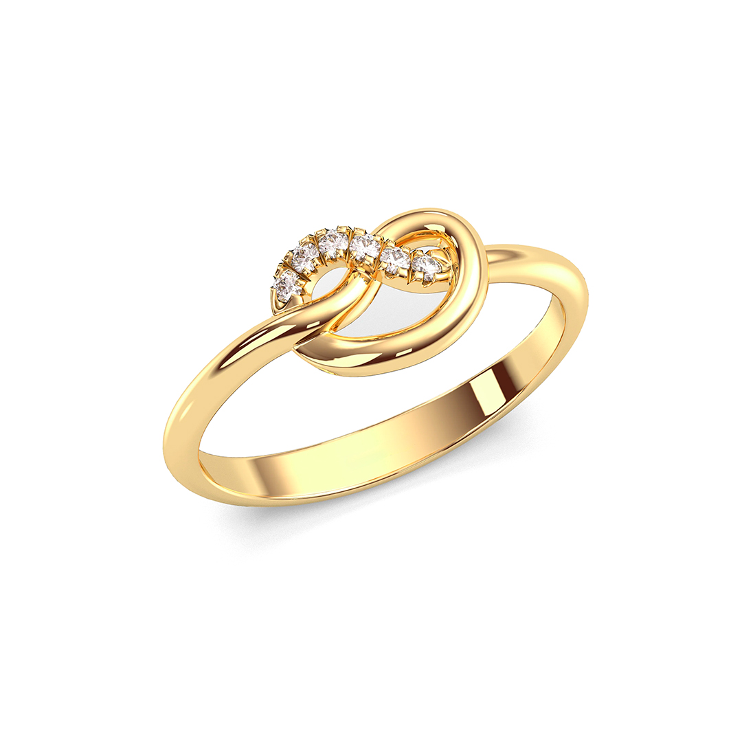 Pretzel Heart Moissanite Ring