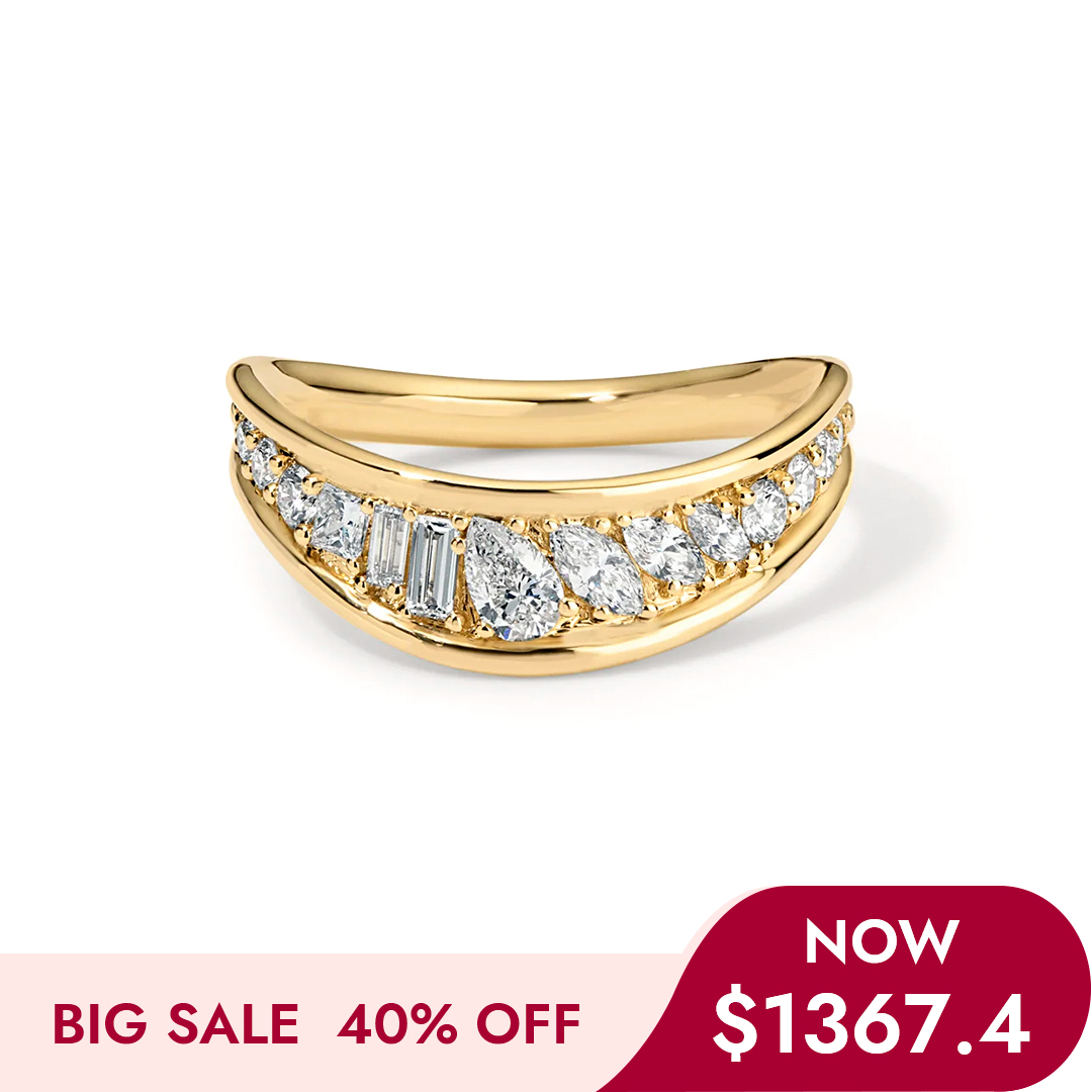 Channel Multi Shaped Moissanite Ring