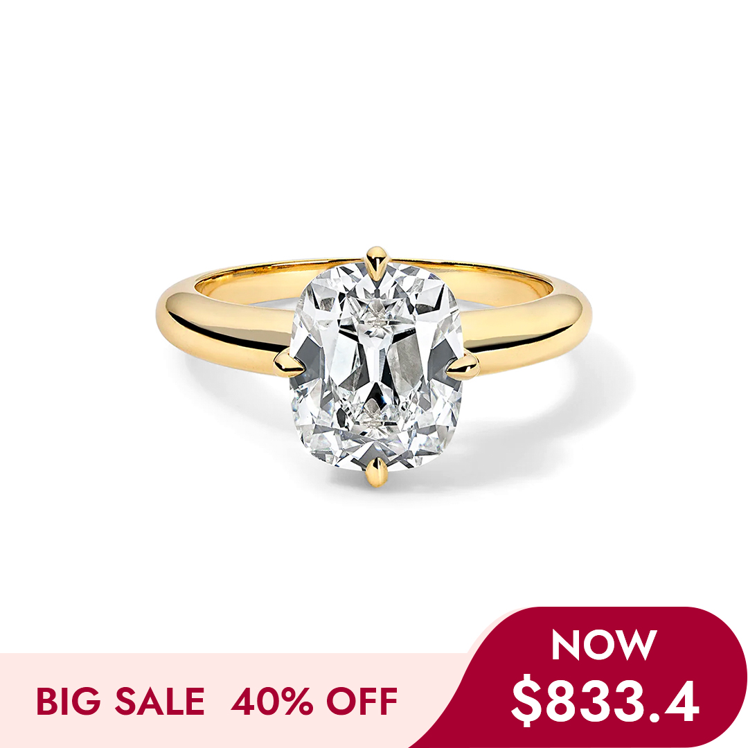 Cushion Cut Moissanite Ring