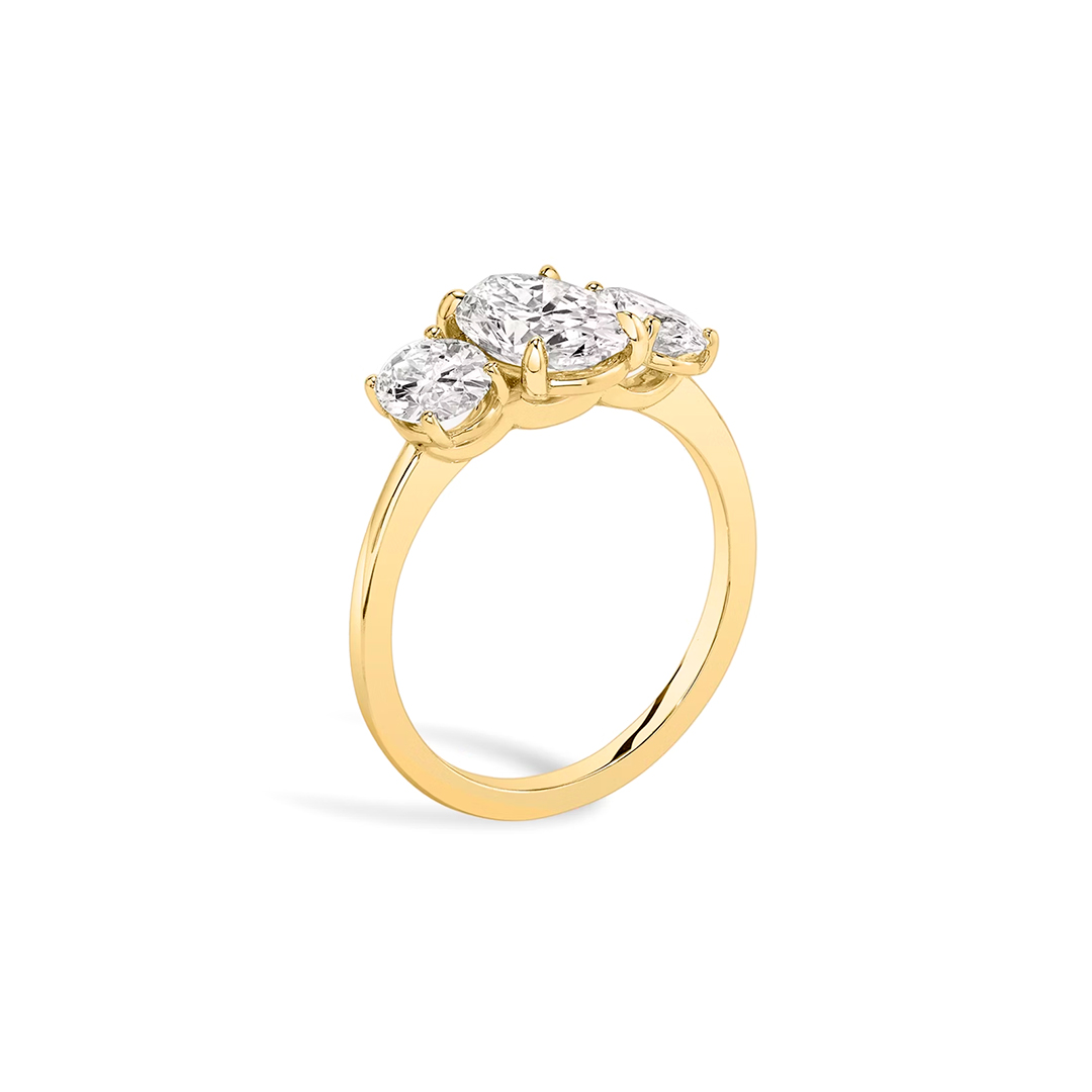 Three-Stone Moissanite Engagement Ring