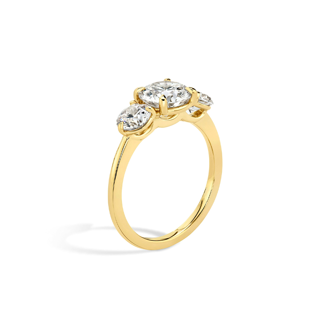 Three-Stone Moissanite Engagement Ring