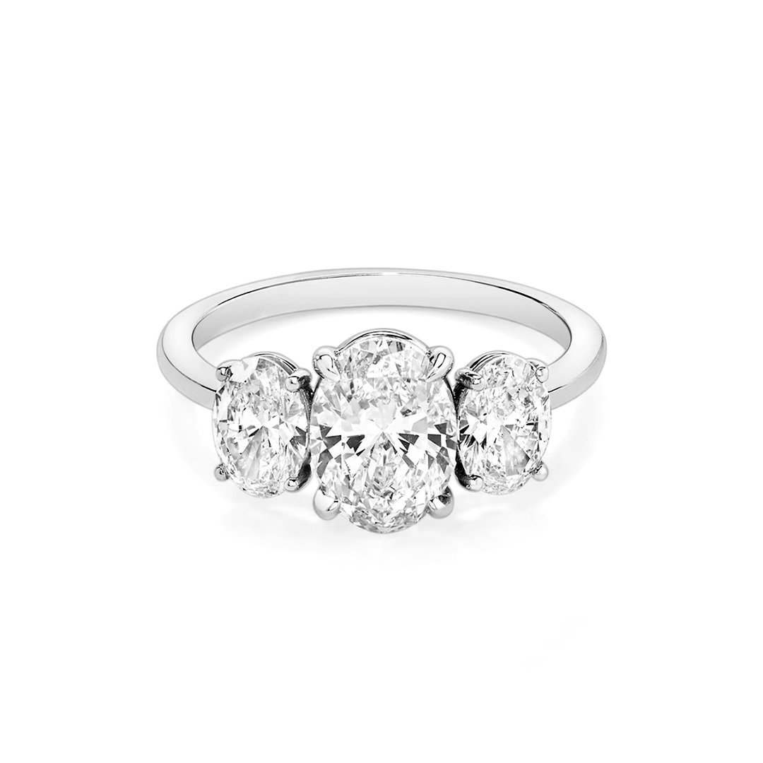 Three-Stone Moissanite Engagement Ring