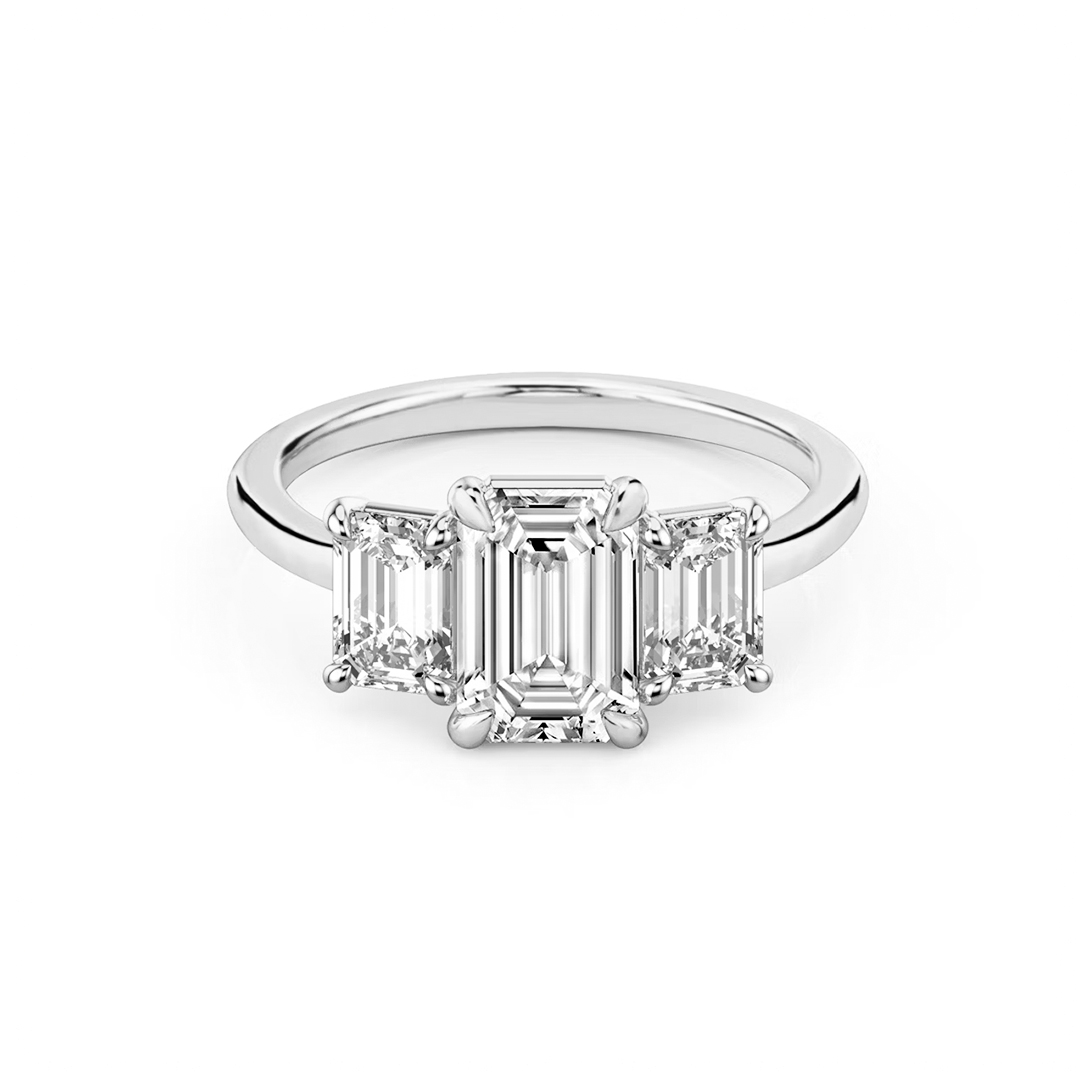 Three-Stone Moissanite Engagement Ring