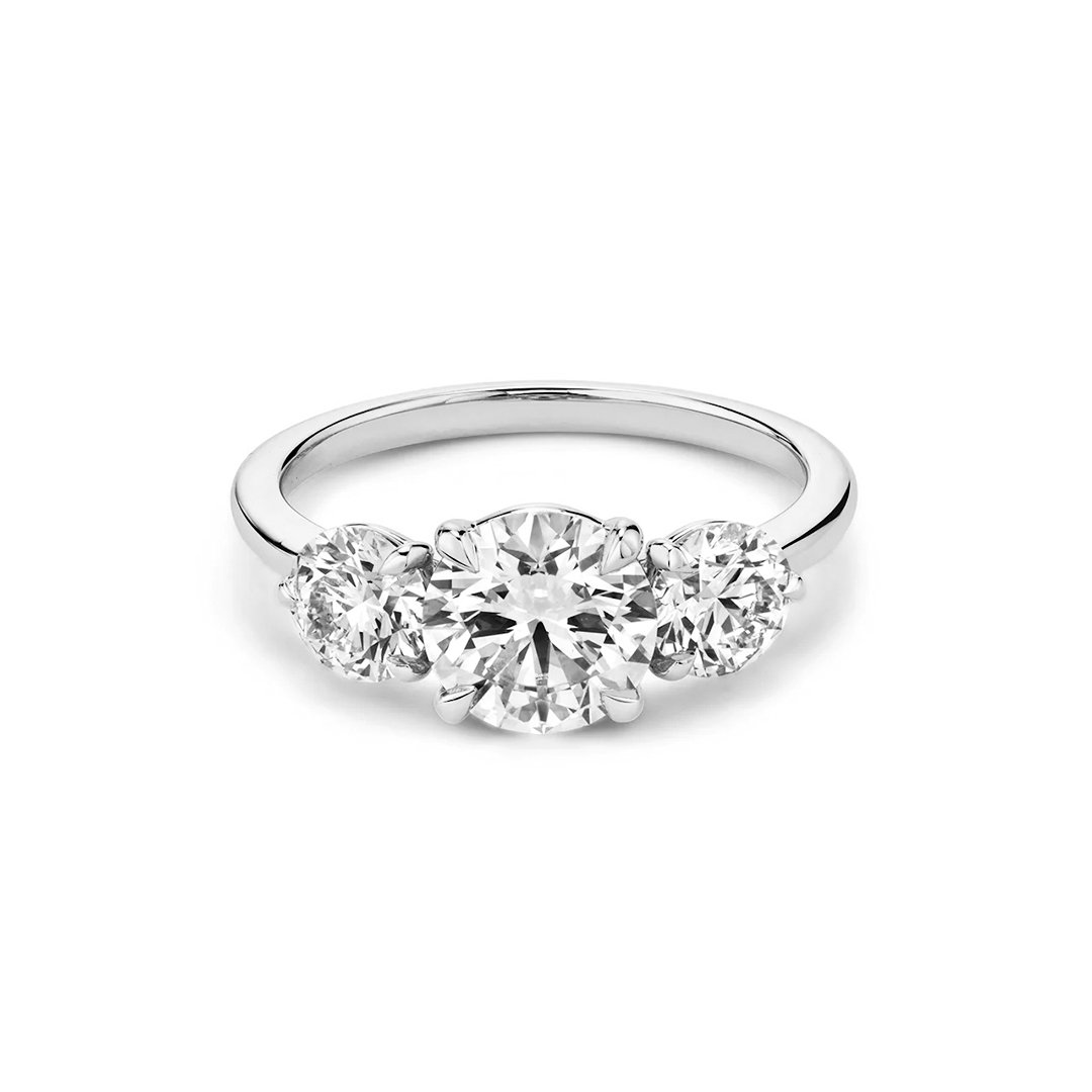Three-Stone Moissanite Engagement Ring