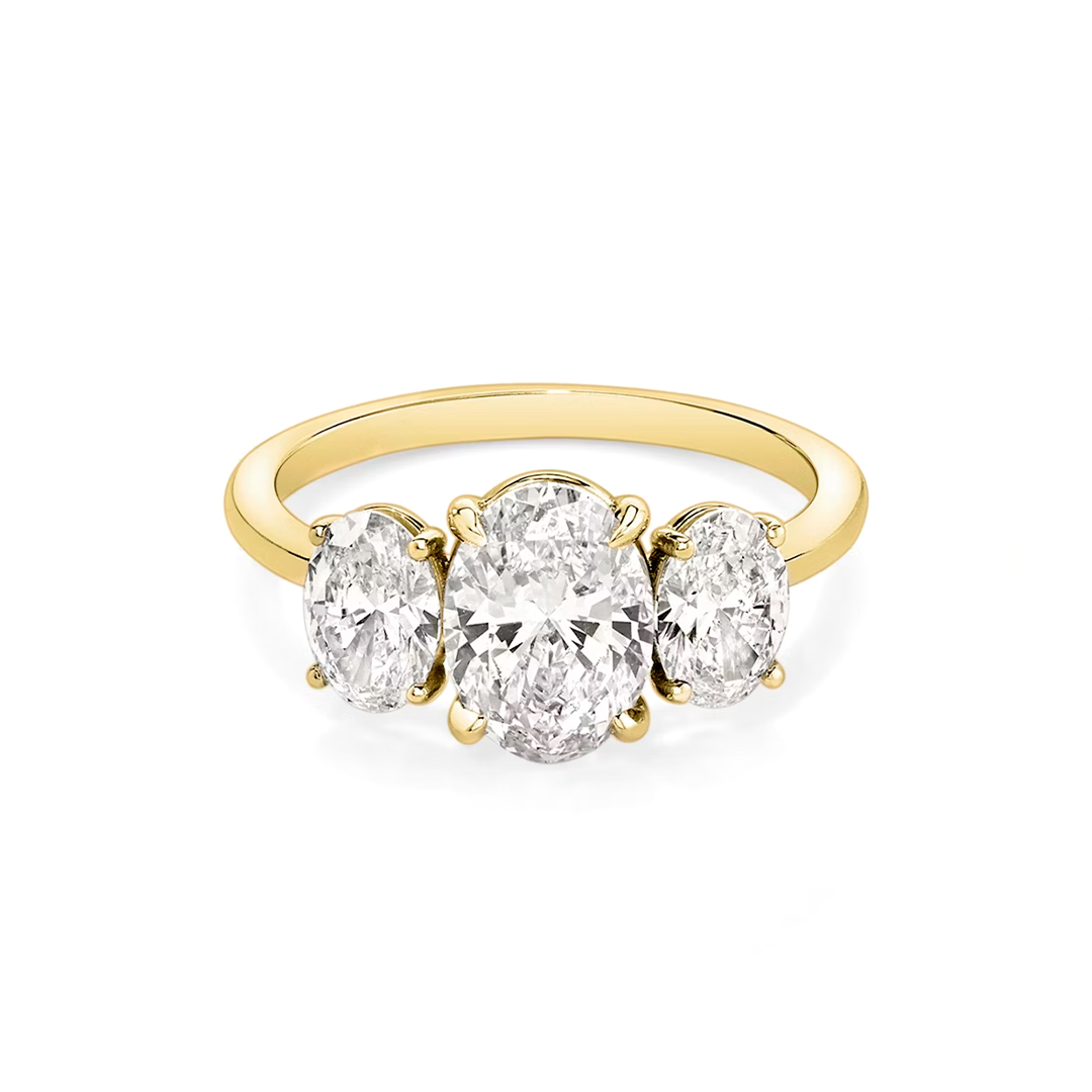 Three-Stone Moissanite Engagement Ring