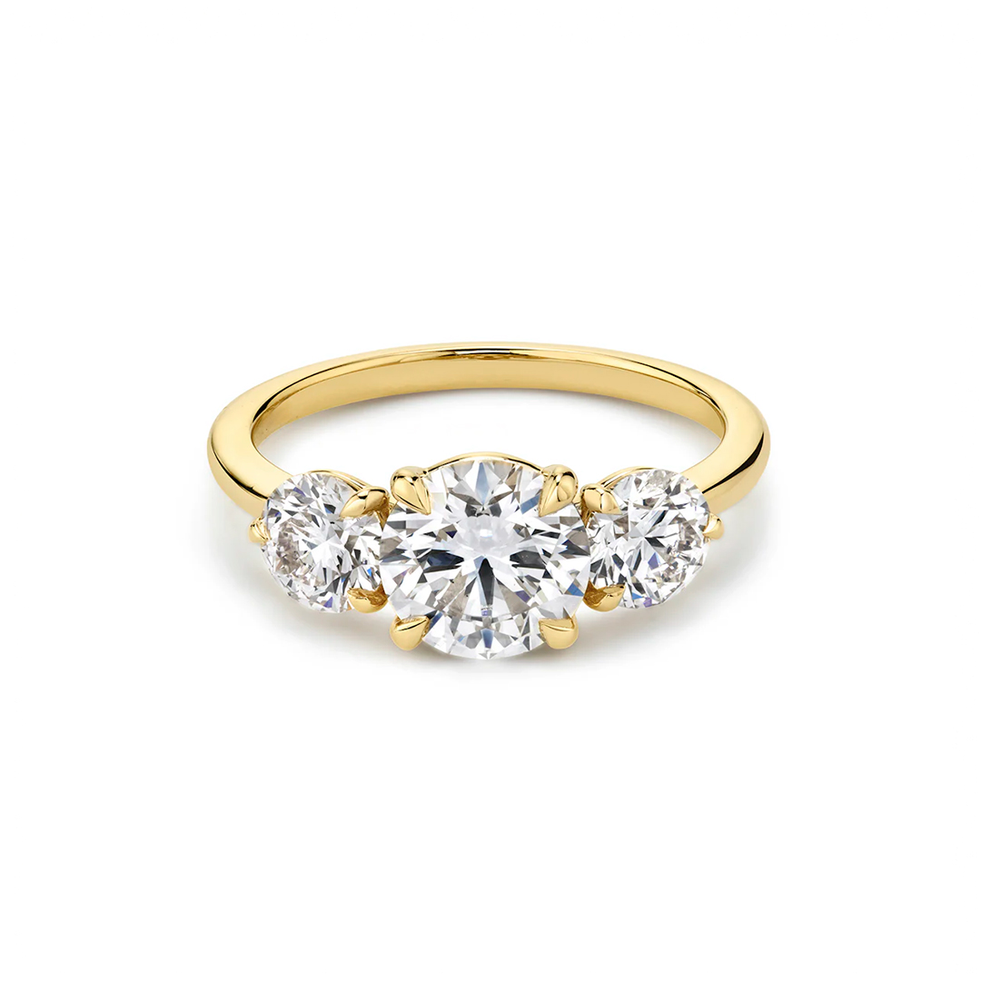 Three-Stone Moissanite Engagement Ring