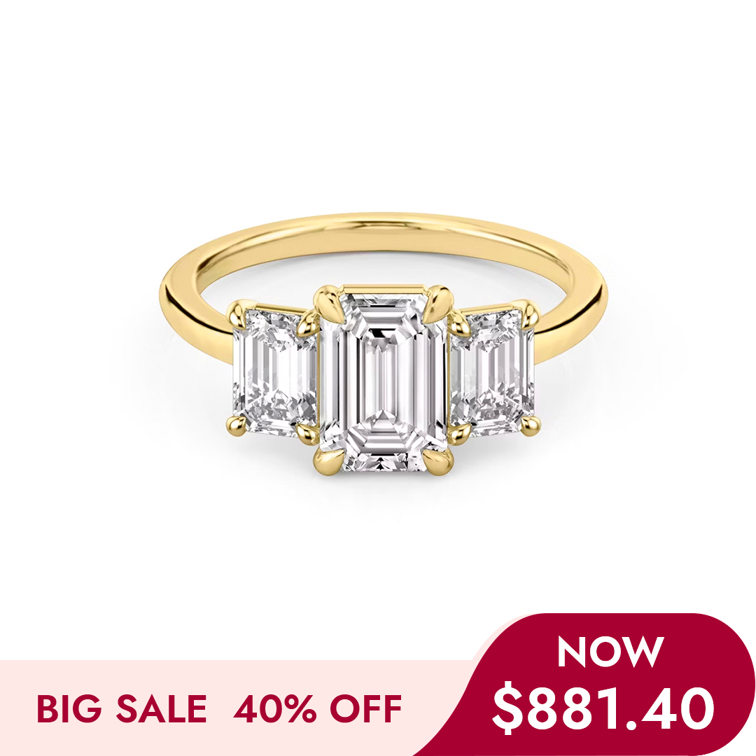 Three-Stone Moissanite Engagement Ring