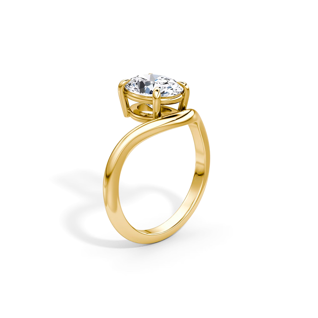 Curved Moissanite Engagement Ring