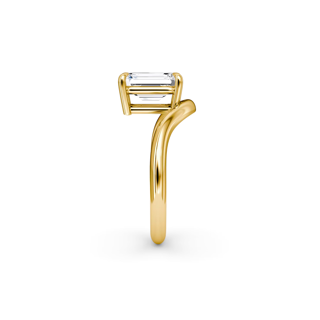 Curved Moissanite Engagement Ring