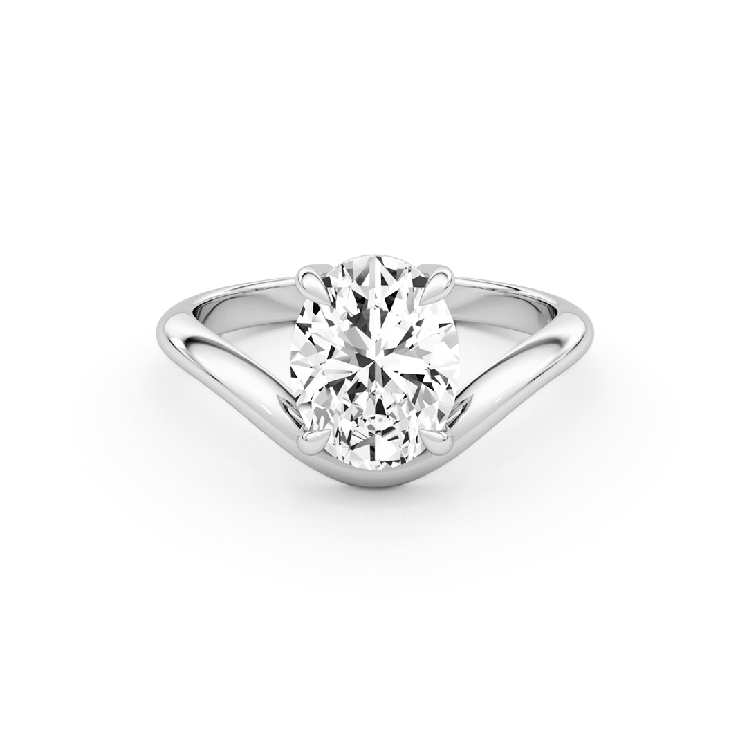 Curved Moissanite Engagement Ring