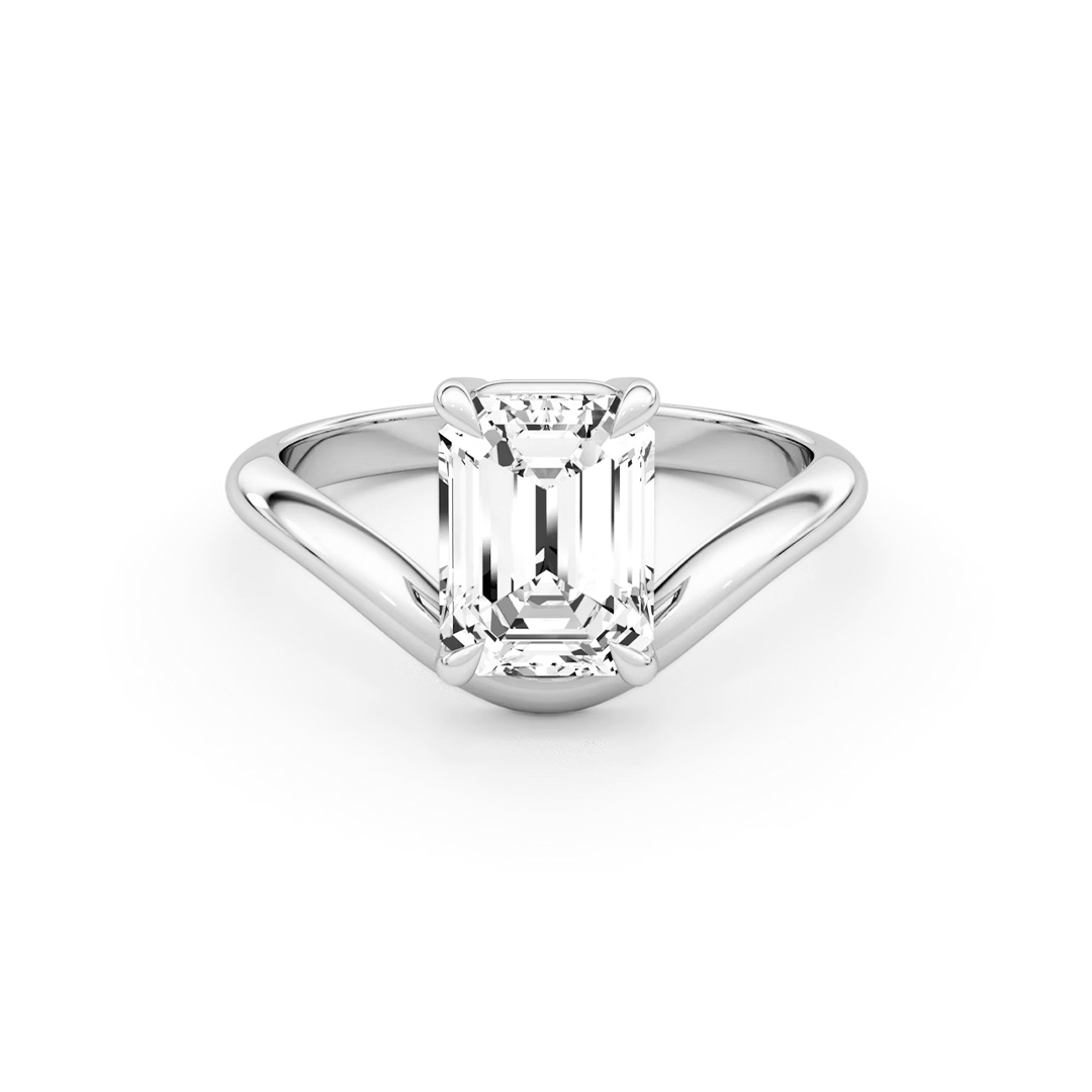 Curved Moissanite Engagement Ring