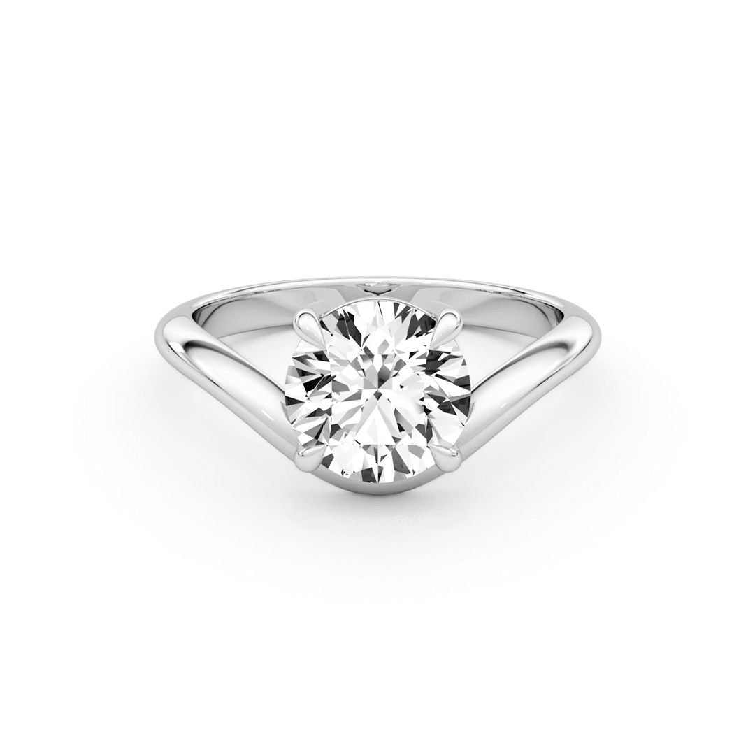 Curved Moissanite Engagement Ring