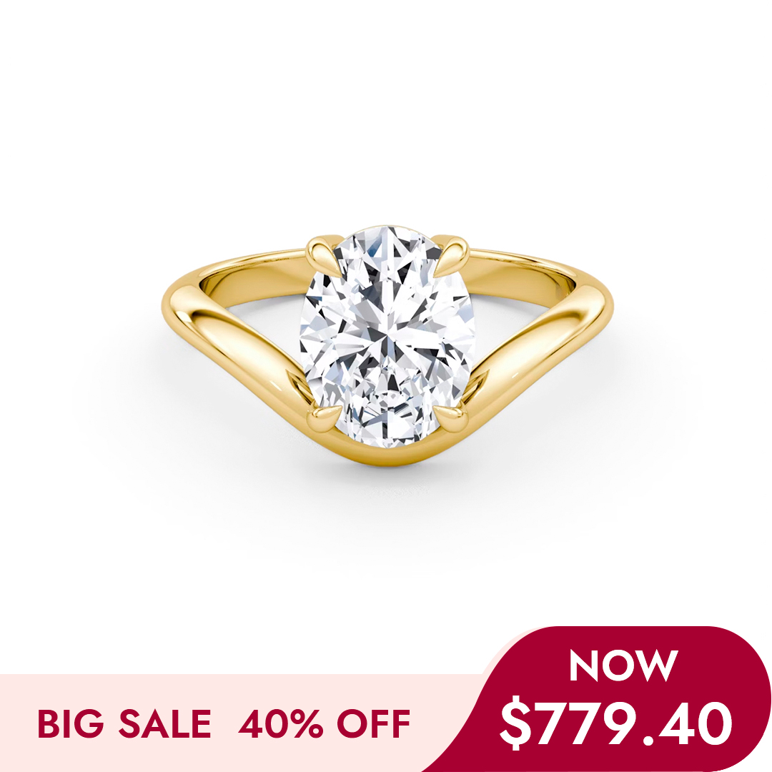 Curved Moissanite Engagement Ring