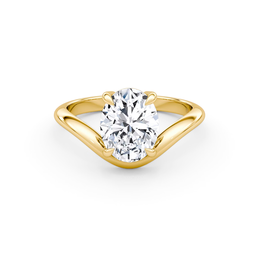 Curved Moissanite Engagement Ring