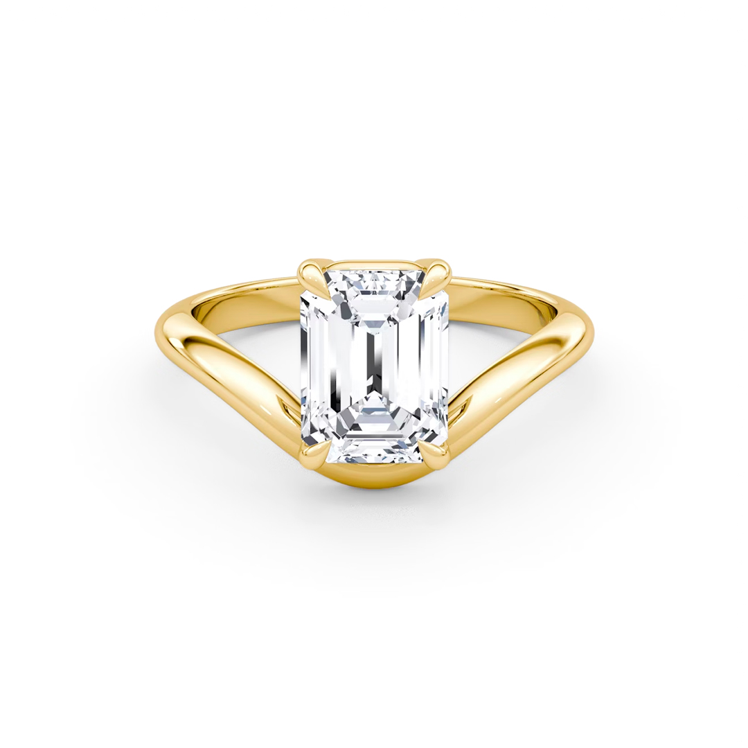 Curved Moissanite Engagement Ring