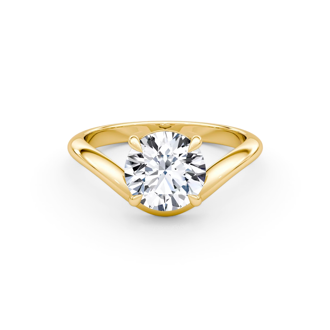 Curved Moissanite Engagement Ring