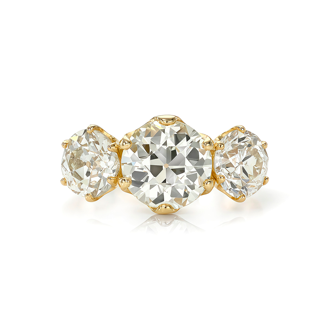 Luxury Three-Stone Moissanite Ring