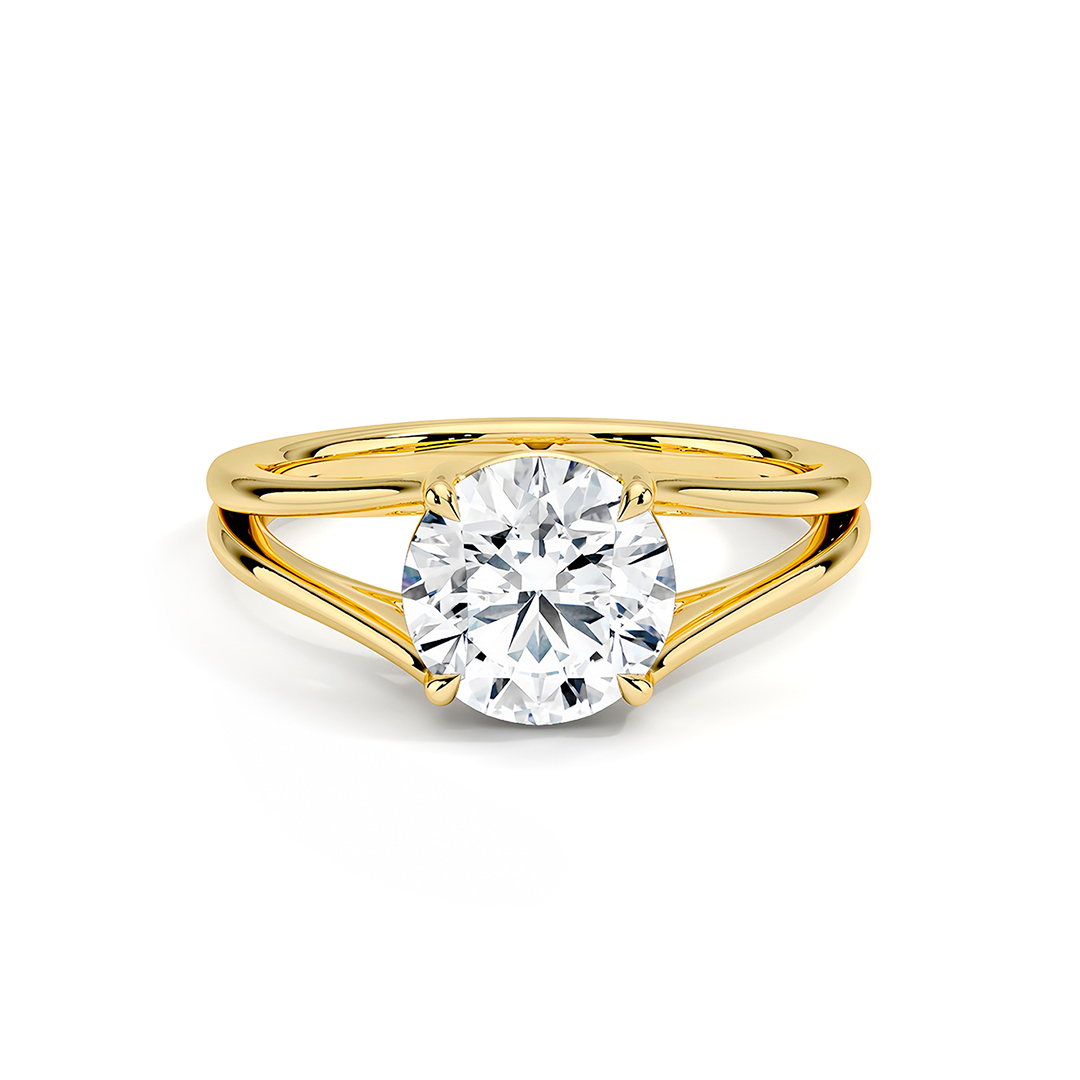 Spilt Shank Solitaire Classic Moissanite Ring