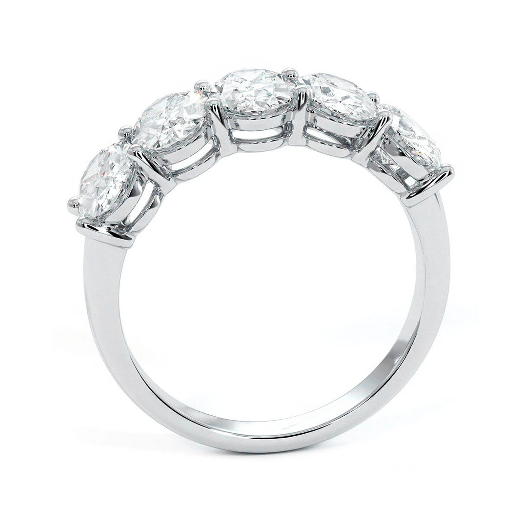 Five-Stone Oval Moissanite Ring