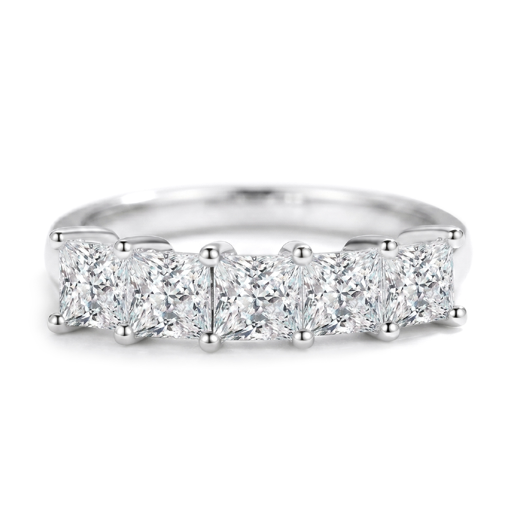 Five-Stone Princess Moissanite Ring