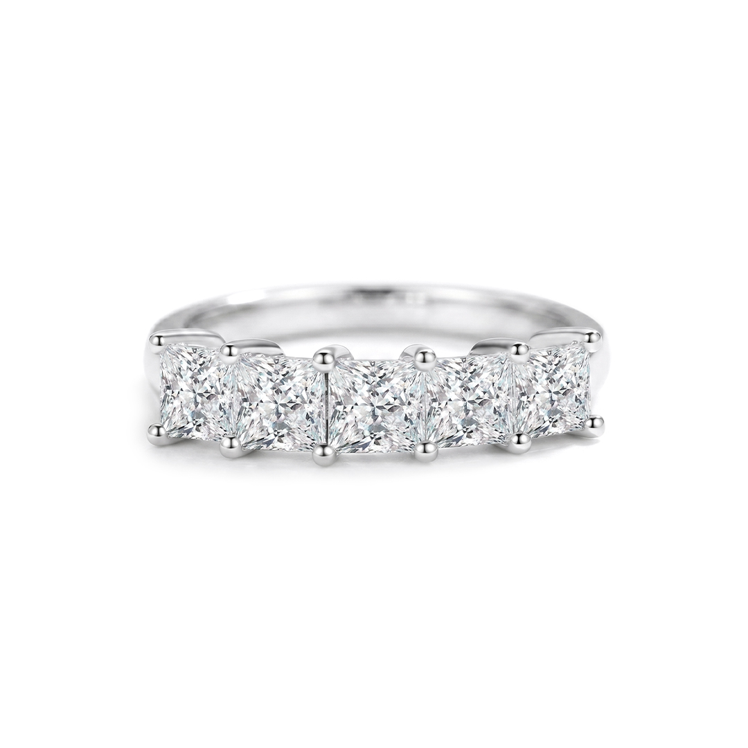 Five-Stone Princess Moissanite Ring