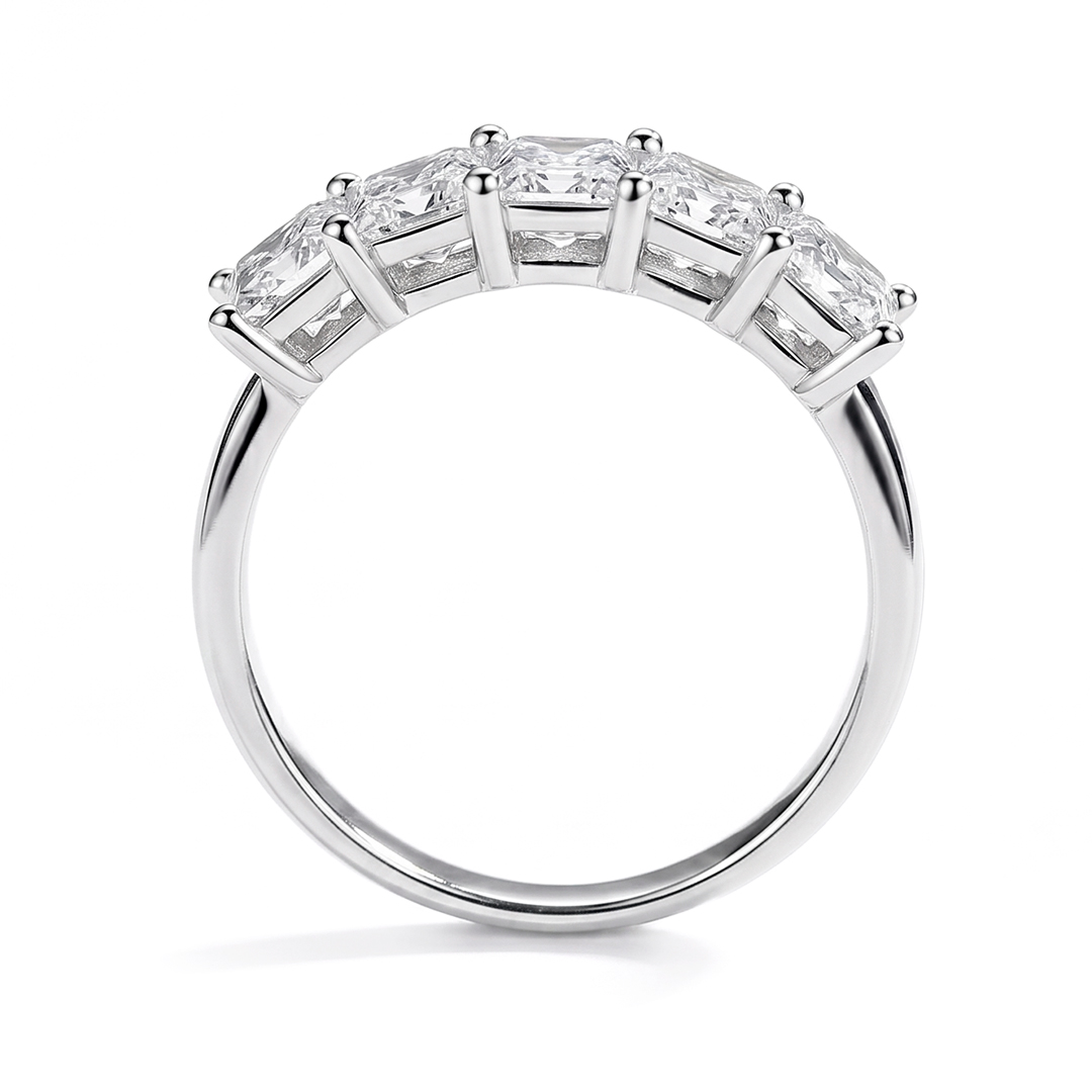 Five-Stone Princess Moissanite Ring