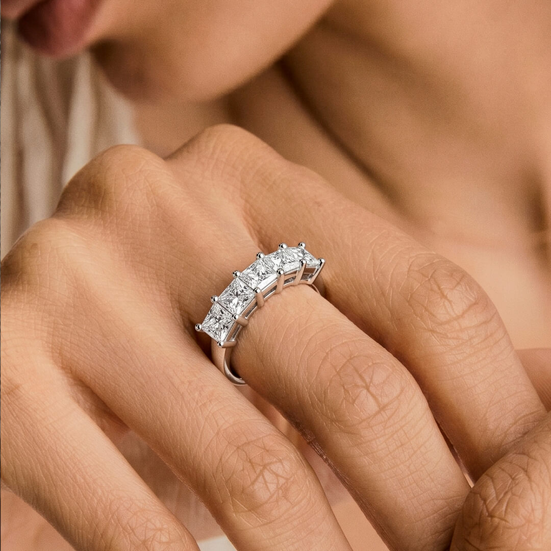 Five-Stone Princess Moissanite Ring