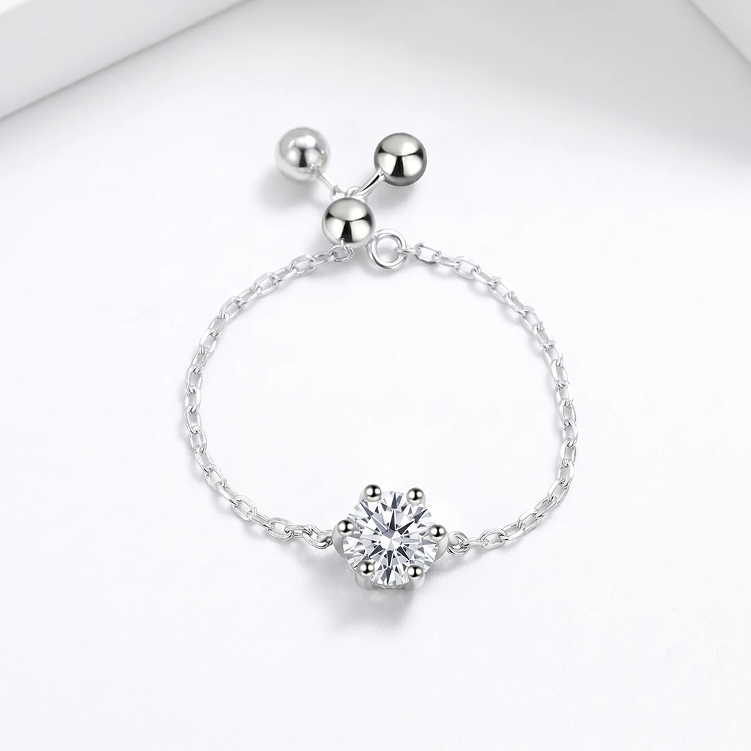 Adjustable Chain Moissanite Ring