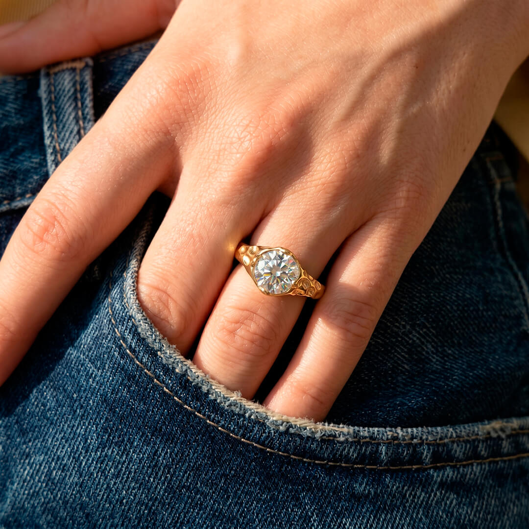 Vintage Old European Cut Moissanite Ring