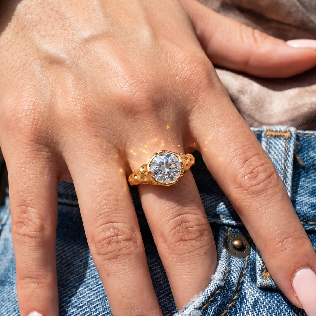 Vintage Old European Cut Moissanite Ring