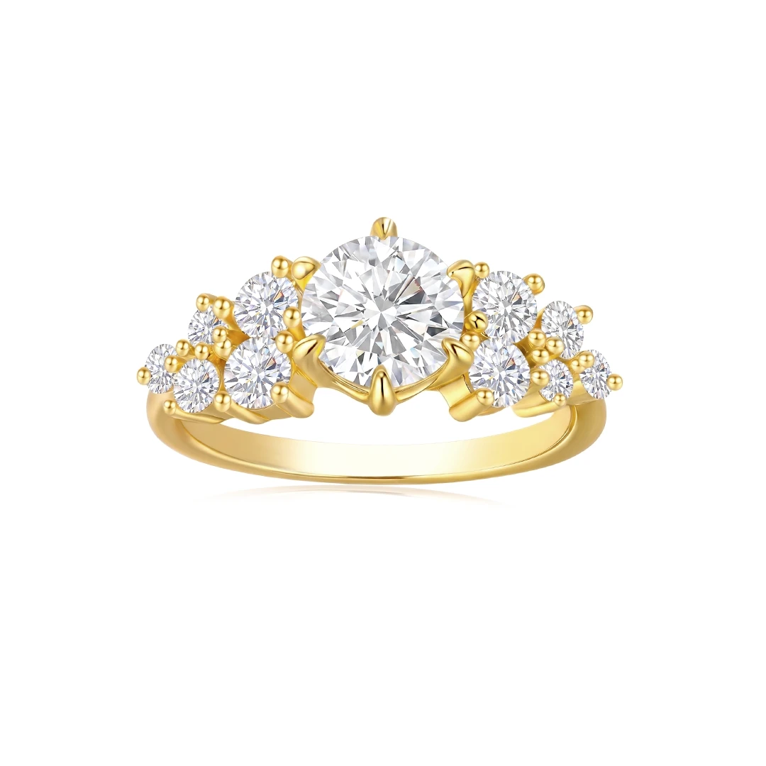 Cynthia Accent Moissanite Ring