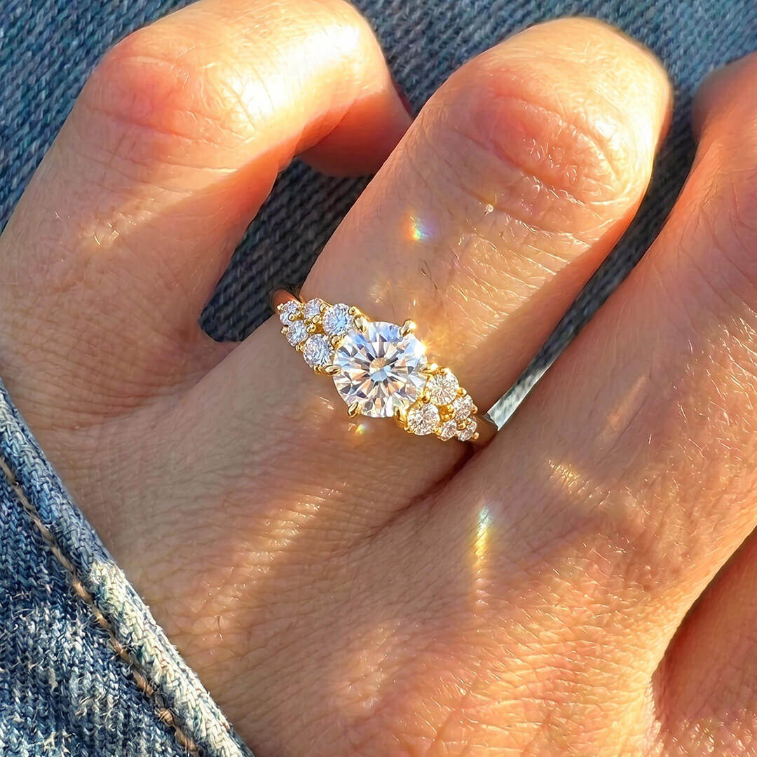 Cynthia Accent Moissanite Ring