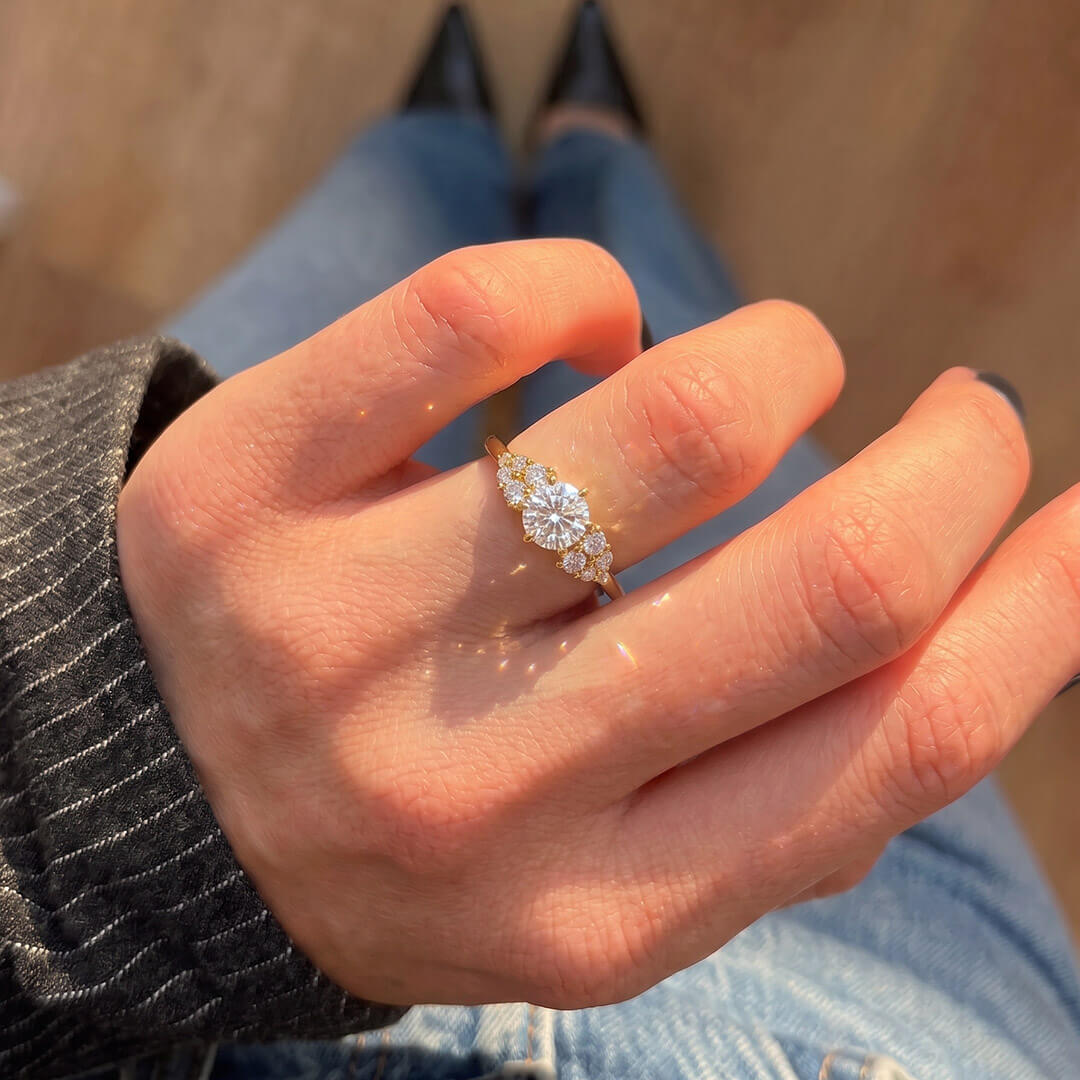 Cynthia Accent Moissanite Ring