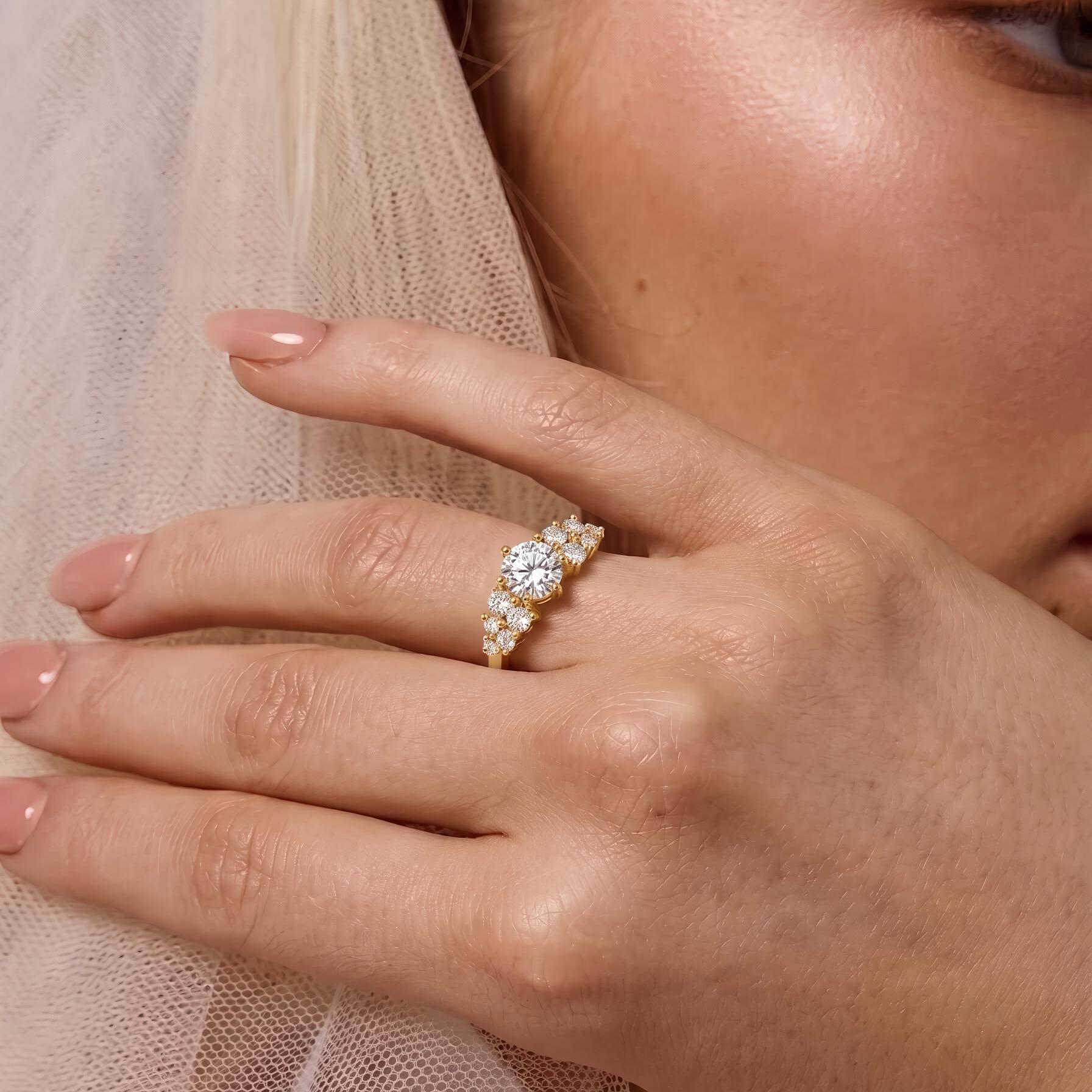 Cynthia Accent Moissanite Ring