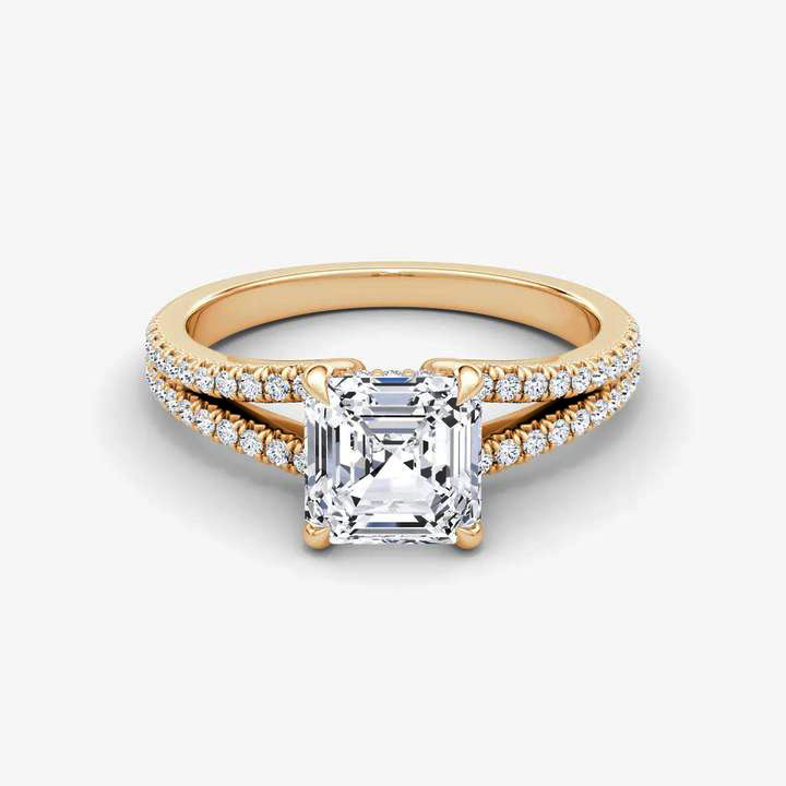 Split Shank Moissanite Engagement Ring-VOOGME