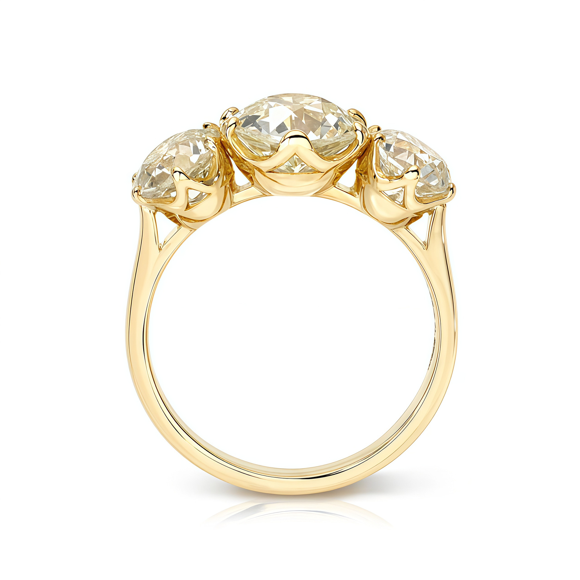 Luxury Three-Stone Moissanite Ring