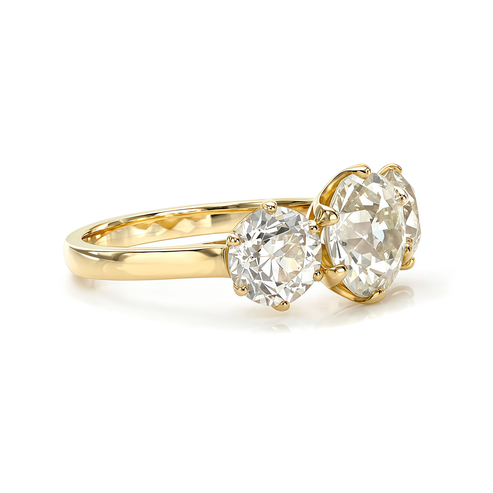 Luxury Three-Stone Moissanite Ring