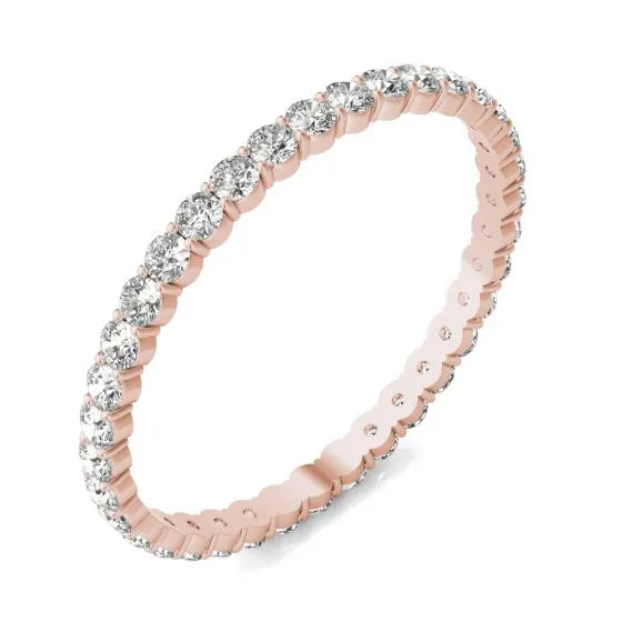 Scalloped Eternity Moissanite Wedding Band-VOOGME