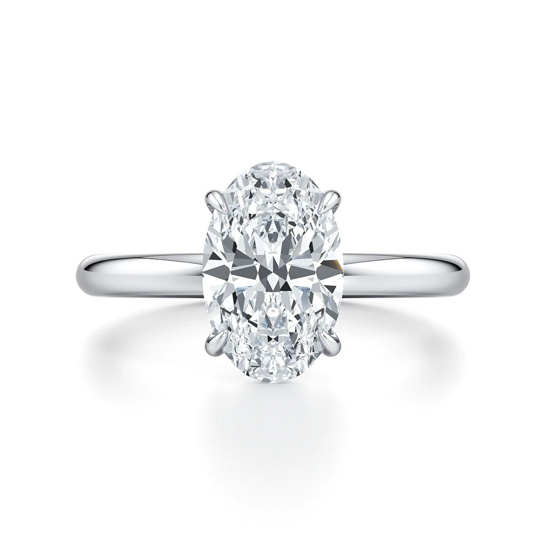 Classic Four-Prong Oval Moissanite Ring