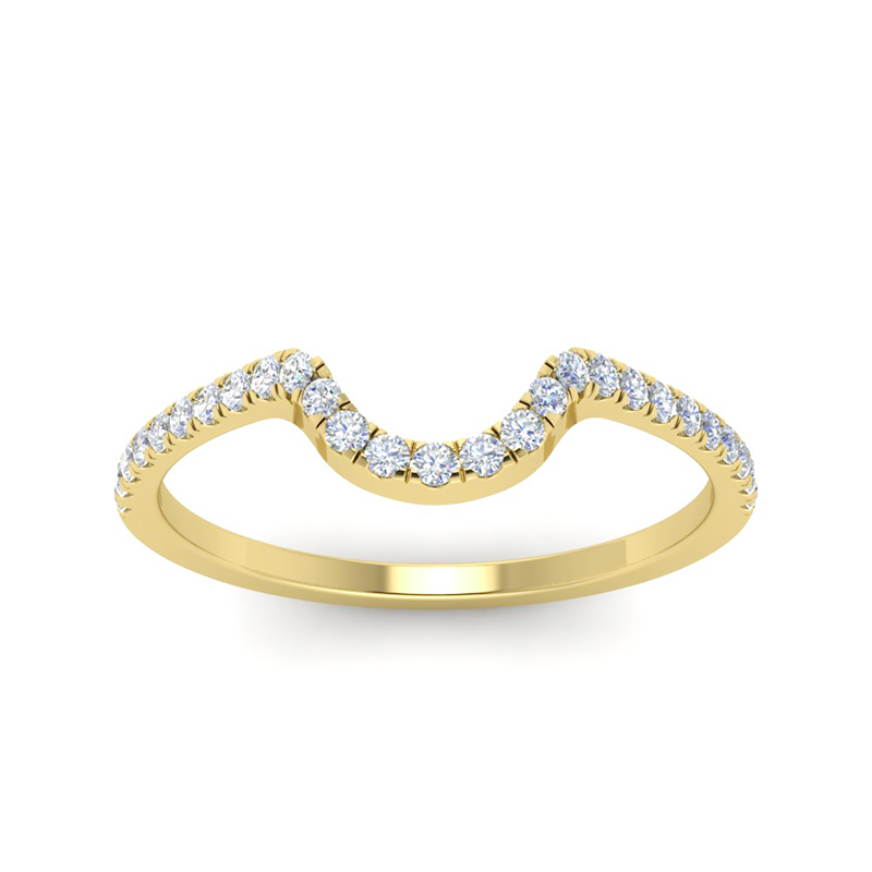 Soikea Curved Moissanite Wedding Band-VOOGME