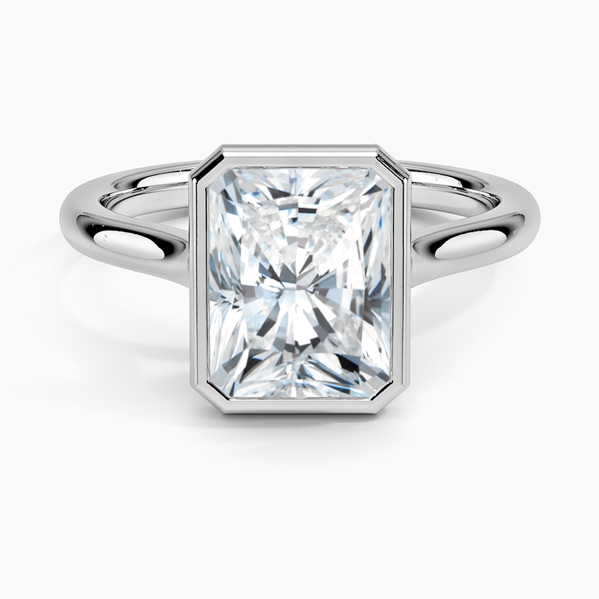 Solitaire Bezel Moissanite Engagement Ring-VOOGME