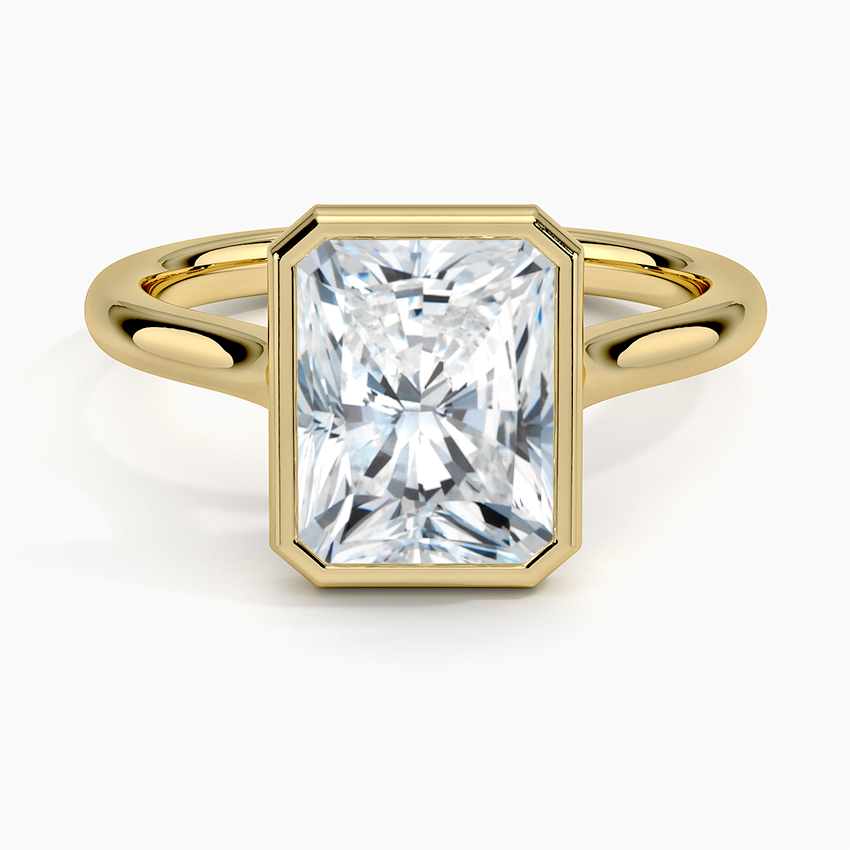 Solitaire Bezel Moissanite Engagement Ring-VOOGME