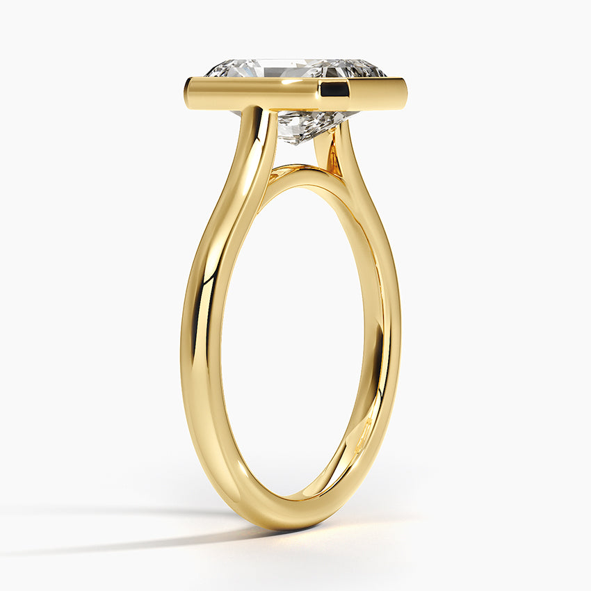 Solitaire Bezel Moissanite Engagement Ring-VOOGME