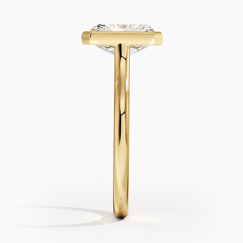 Solitaire Bezel Moissanite Engagement Ring-VOOGME