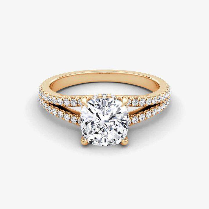 Split Shank Moissanite Engagement Ring-VOOGME